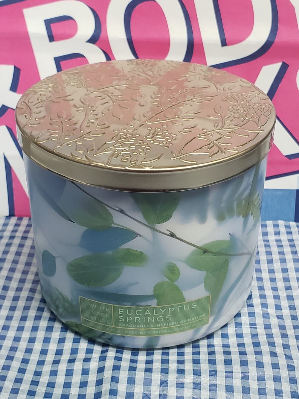 BBW Eucalyptus Springs Large 3 Wick Candle Home Fragrance Decor